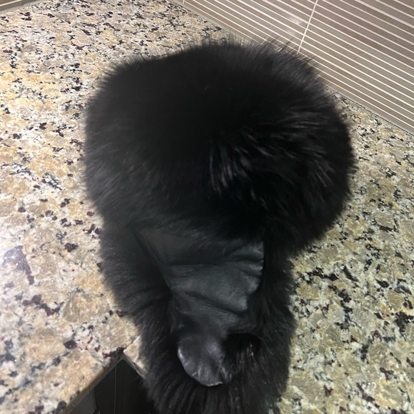 Paul leinburd by crown cap fox fur black trapper hat 100%Authentic preowned - Picture 4 of 8